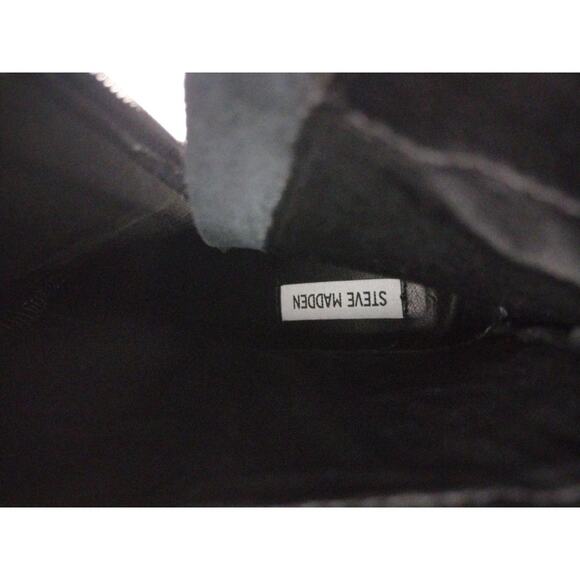 Steve Madden Boots Womens Size 11 Black Sparrow Block Heel Pointed Toe SPRW01S1 - Picture 4 of 6